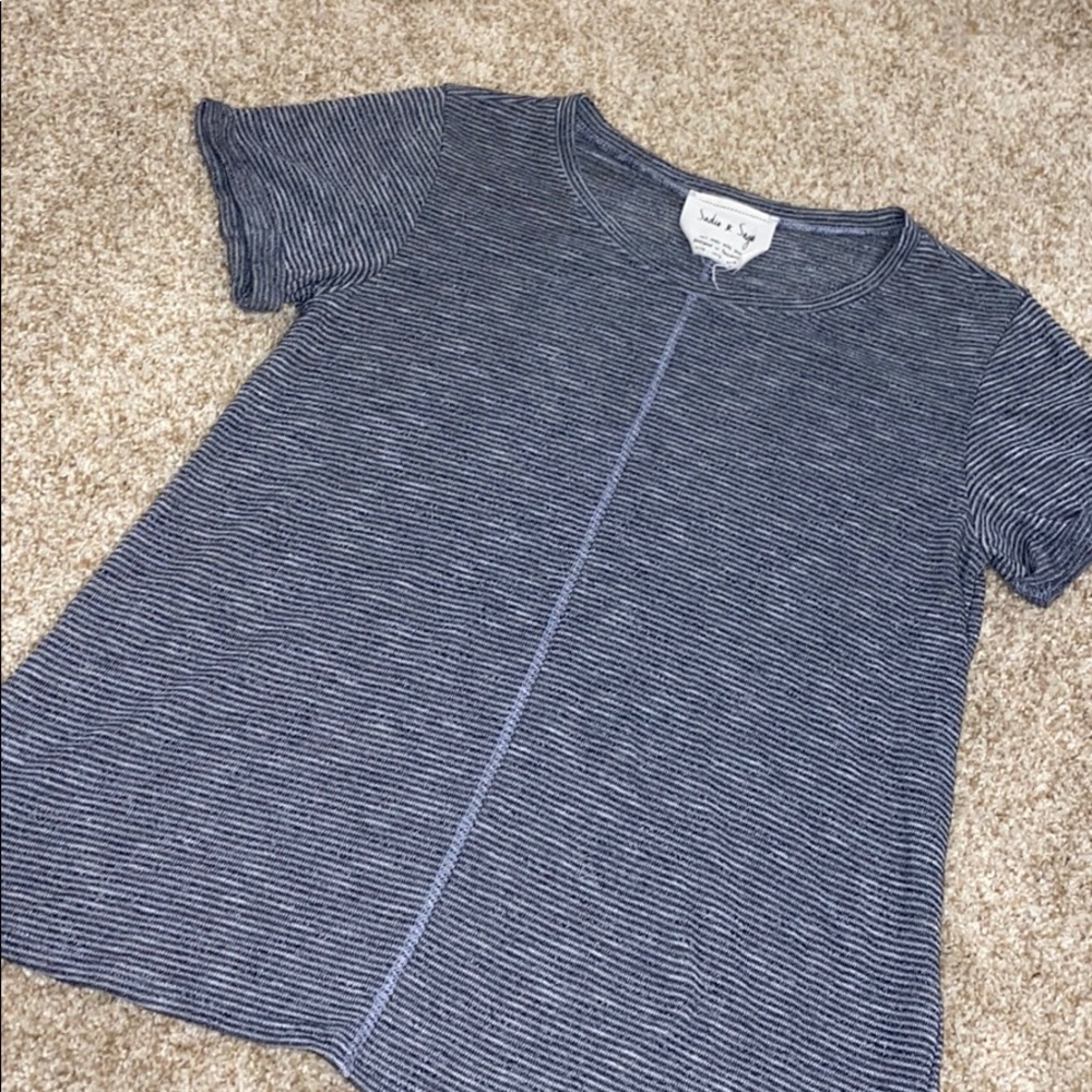 Striped short sleeve top
